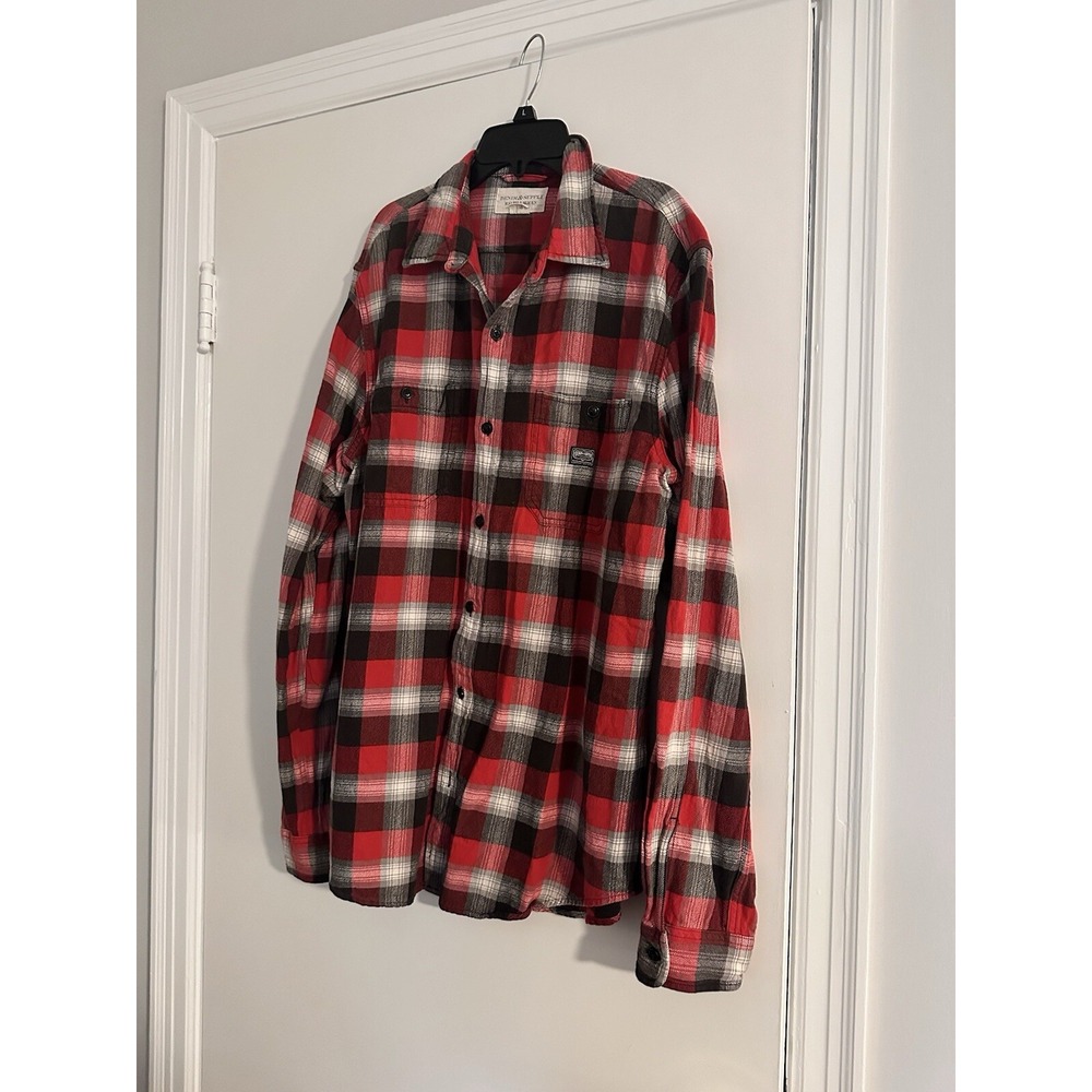 Ralph Lauren 90's Grunge. Y2K. Denim & Supply Mens XL Red Plaid Flannel. Cotton